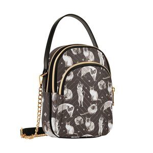 7023 Cell Phone Purse Siamese Cat Fun Crossbody Handbag Durable Shoulder